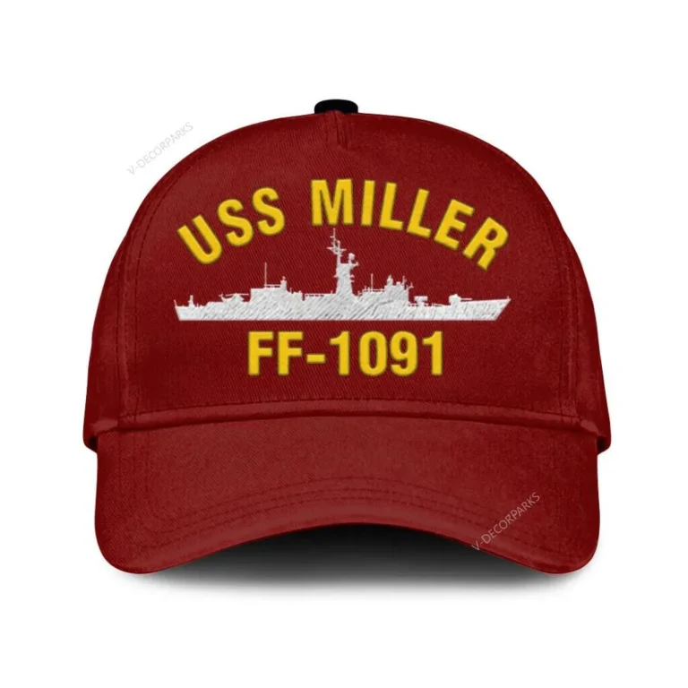 Uss Miller Ff-1091 Classic Cap, Custom Print/embroidered Us Navy Ships Classic Baseball Cap, Gift For Navy Veteran