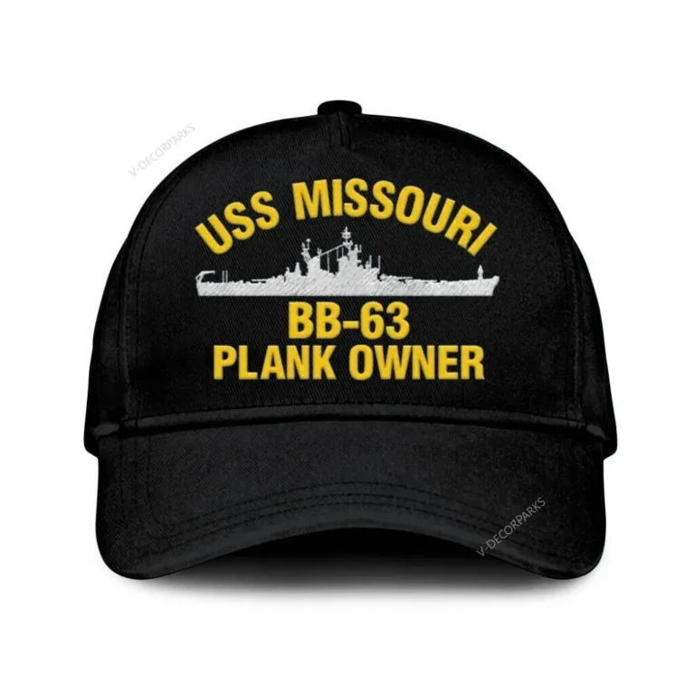 Uss Missouri Bb-63 Plank Owner Classic Cap, Custom Print/embroidered Us Navy Ships Classic Baseball Cap, Gift For Navy Veteran