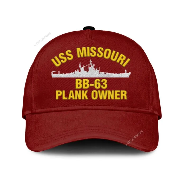 Uss Missouri Bb-63 Plank Owner Classic Cap, Custom Print/embroidered Us Navy Ships Classic Baseball Cap, Gift For Navy Veteran