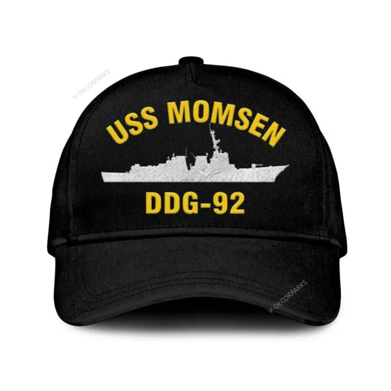 Uss Momsen Ddg-92 Classic Cap, Custom Print/embroidered Us Navy Ships Classic Baseball Cap, Gift For Navy Veteran