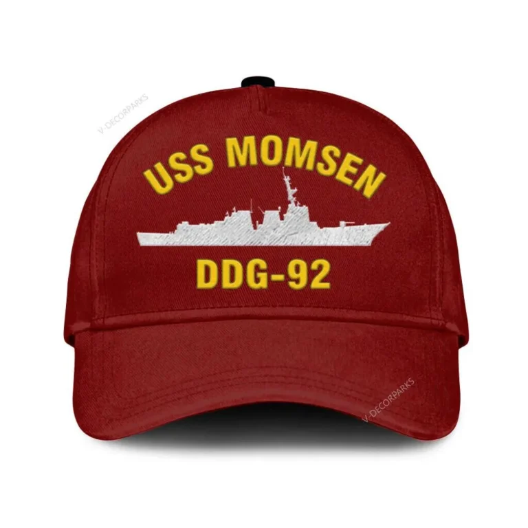 Uss Momsen Ddg-92 Classic Cap, Custom Print/embroidered Us Navy Ships Classic Baseball Cap, Gift For Navy Veteran