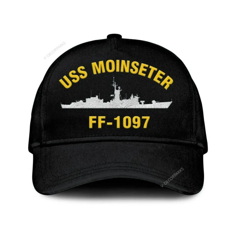 Uss Moinseter Ff-1097 Classic Cap, Custom Print/embroidered Us Navy Ships Classic Baseball Cap, Gift For Navy Veteran