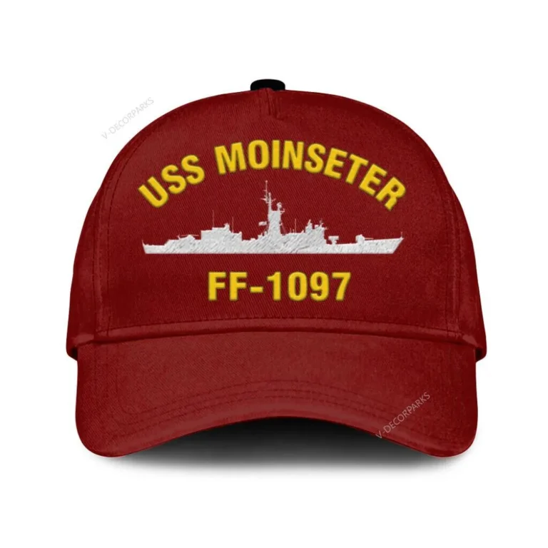 Uss Moinseter Ff-1097 Classic Cap, Custom Print/embroidered Us Navy Ships Classic Baseball Cap, Gift For Navy Veteran
