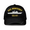 Uss Monterey Cg-61 Classic Cap, Custom Print/embroidered Us Navy Ships Classic Baseball Cap, Gift For Navy Veteran