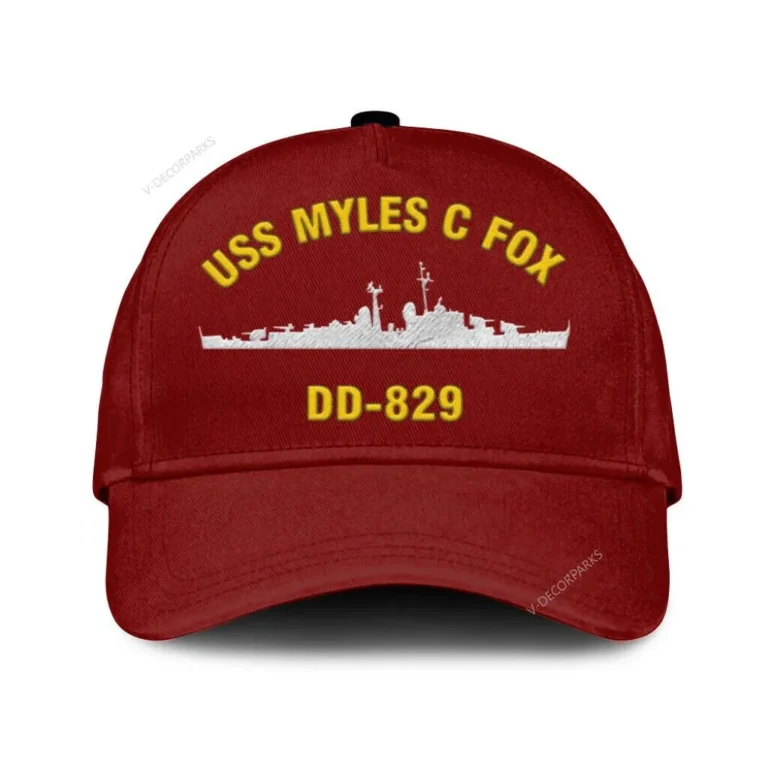 Uss Myles C Fox Dd-829 Classic Cap, Custom Print/embroidered Us Navy Ships Classic Baseball Cap, Gift For Navy Veteran