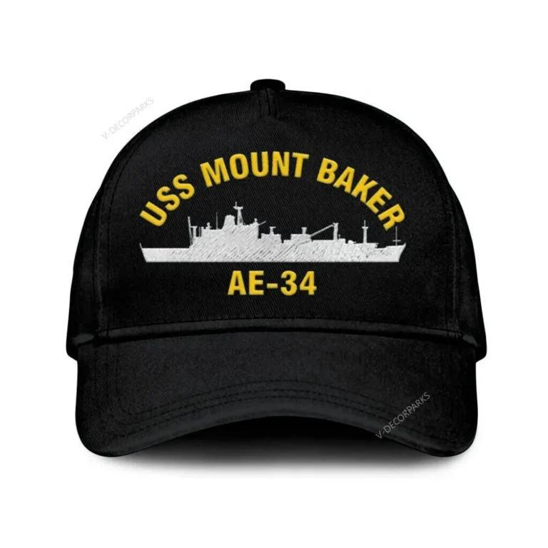Uss Mount Baker Ae-34_mu Classic Cap, Custom Print/embroidered Us Navy Ships Classic Baseball Cap, Gift For Navy Veteran