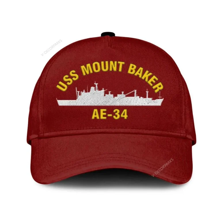 Uss Mount Baker Ae-34_mu Classic Cap, Custom Print/embroidered Us Navy Ships Classic Baseball Cap, Gift For Navy Veteran