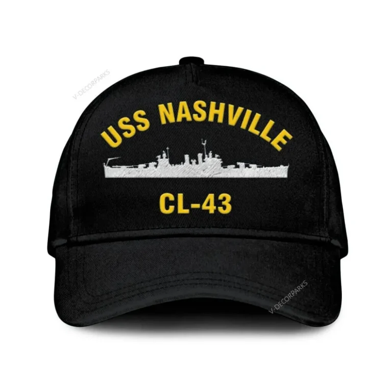Uss Nashville Cl-43 Classic Cap, Custom Print/embroidered Us Navy Ships Classic Baseball Cap, Gift For Navy Veteran