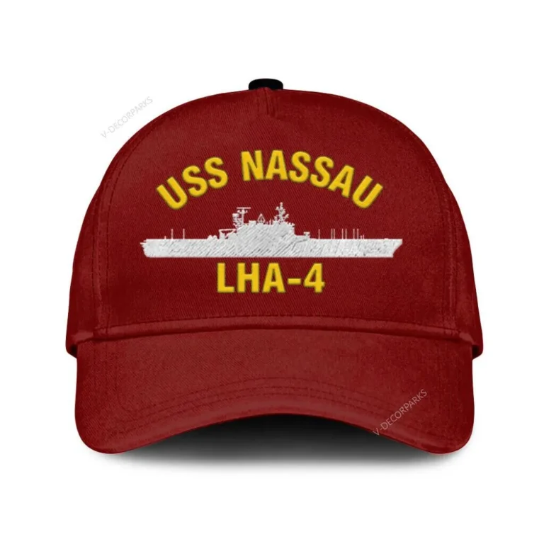 Uss Nassau Lha-4 Classic Cap, Custom Print/embroidered Us Navy Ships Classic Baseball Cap, Gift For Navy Veteran