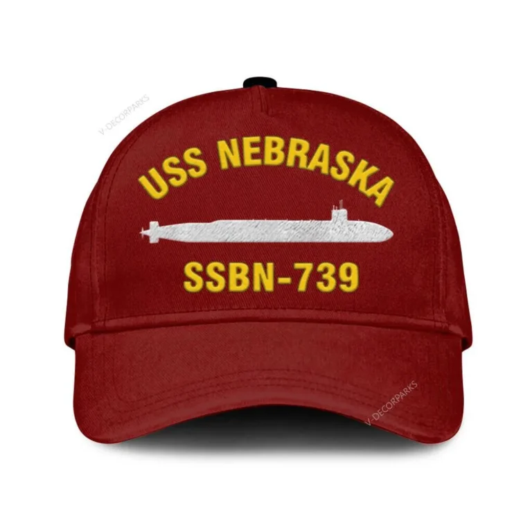 Uss Nebraska Ssbn-739 Classic Cap, Custom Print/embroidered Us Navy Ships Classic Baseball Cap, Gift For Navy Veteran