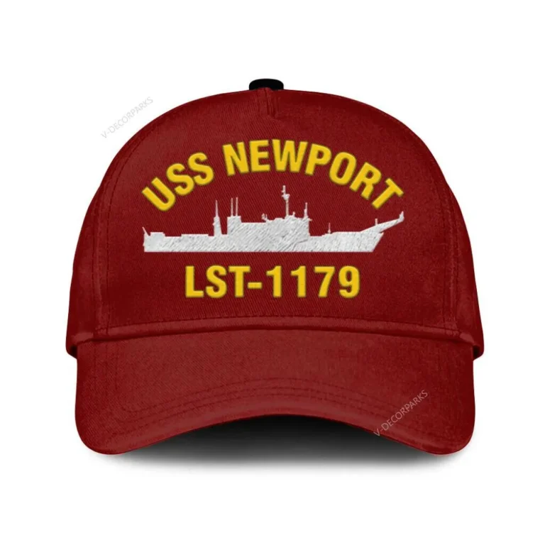 Uss Newport Lst-1179 Classic Cap, Custom Print/embroidered Us Navy Ships Classic Baseball Cap, Gift For Navy Veteran