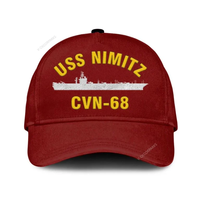 Uss Nimitz Cvn 68 Classic Cap, Custom Print/embroidered Us Navy Ships Classic Baseball Cap, Gift For Navy Veteran