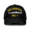 Uss Norfolk Ddl-1 Classic Cap, Custom Print/embroidered Us Navy Ships Classic Baseball Cap, Gift For Navy Veteran