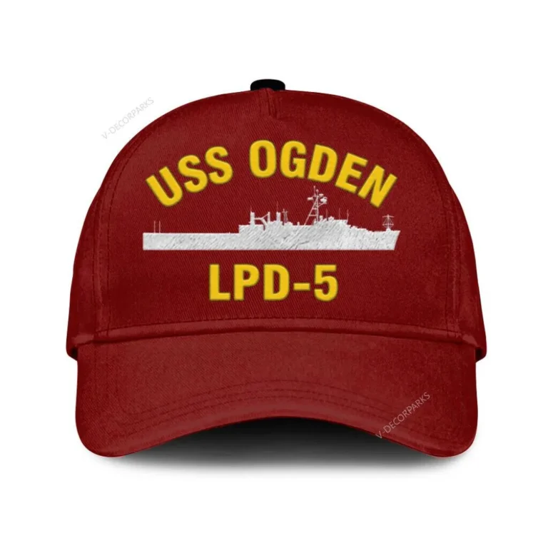 Uss Ogden Lpd-5 Classic Cap, Custom Print/embroidered Us Navy Ships Classic Baseball Cap, Gift For Navy Veteran