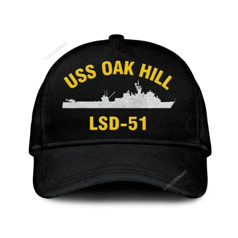 Uss Oak Hill Lsd-51 Classic Cap, Custom Print/embroidered Us Navy Ships Classic Baseball Cap, Gift For Navy Veteran