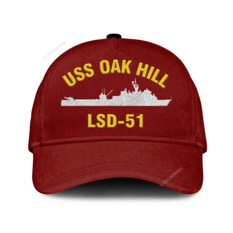Uss Oak Hill Lsd-51 Classic Cap, Custom Print/embroidered Us Navy Ships Classic Baseball Cap, Gift For Navy Veteran