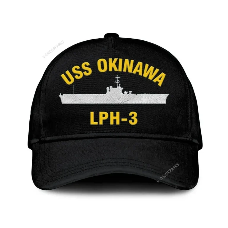 Uss Okinawa Lph-3_02 Classic Cap, Custom Print/embroidered Us Navy Ships Classic Baseball Cap, Gift For Navy Veteran