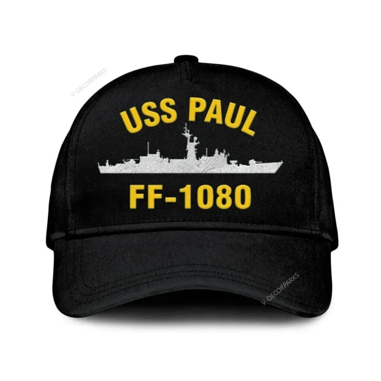 Uss Paul Ff-1080 Classic Cap, Custom Print/embroidered Us Navy Ships Classic Baseball Cap, Gift For Navy Veteran