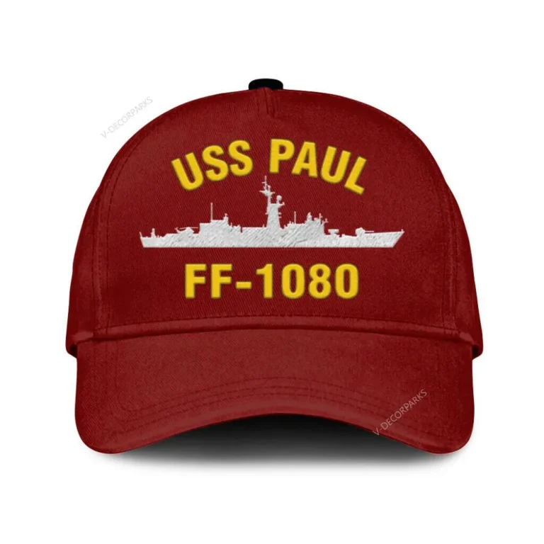 Uss Paul Ff-1080 Classic Cap, Custom Print/embroidered Us Navy Ships Classic Baseball Cap, Gift For Navy Veteran