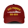 Uss Parker Dd-604 Classic Cap, Custom Print/embroidered Us Navy Ships Classic Baseball Cap, Gift For Navy Veteran