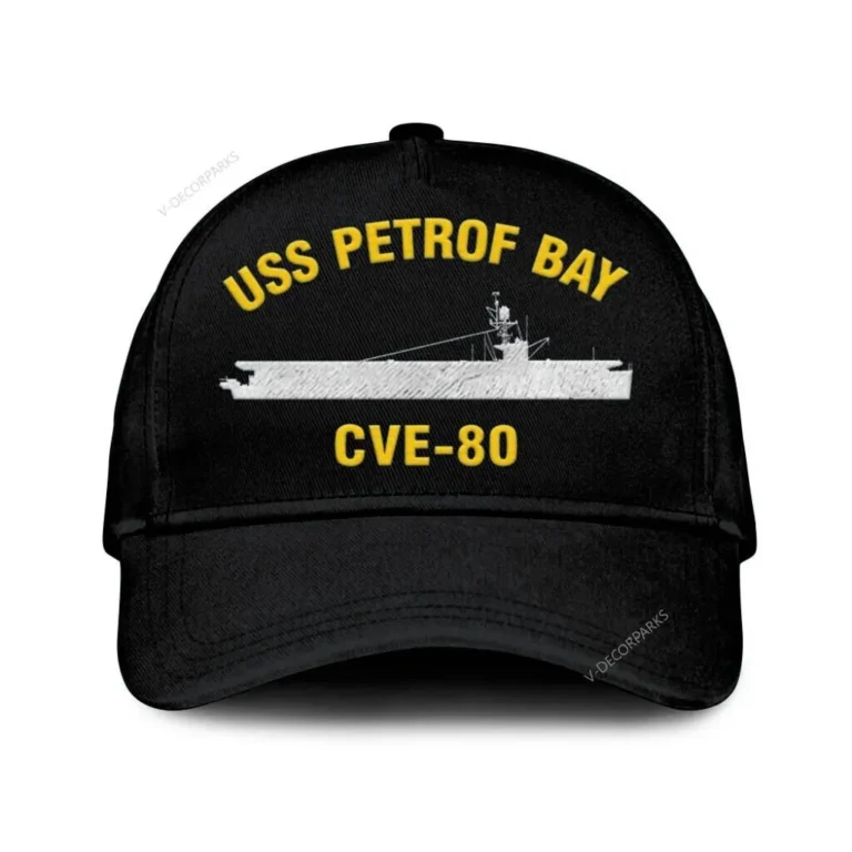 Uss Petrof Bay Cve-80 Classic Cap, Custom Print/embroidered Us Navy Ships Classic Baseball Cap, Gift For Navy Veteran