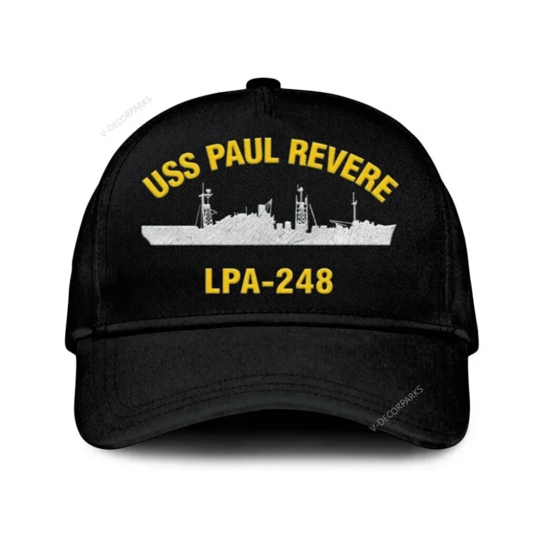 Uss Paul Revere Lpa 248 Classic Cap, Custom Print/embroidered Us Navy Ships Classic Baseball Cap, Gift For Navy Veteran