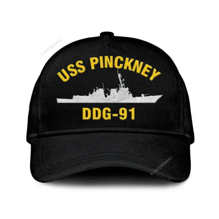 Uss Pinckney Ddg-91 Classic Cap, Custom Print/embroidered Us Navy Ships Classic Baseball Cap, Gift For Navy Veteran