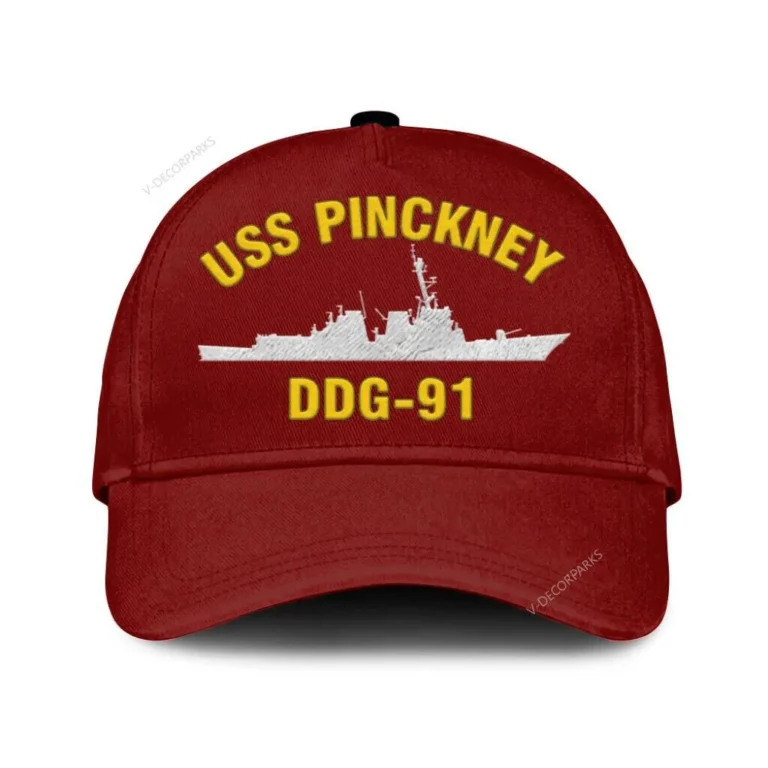 Uss Pinckney Ddg-91 Classic Cap, Custom Print/embroidered Us Navy Ships Classic Baseball Cap, Gift For Navy Veteran