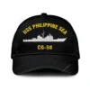 Uss Philippine Sea Cg-58 Classic Cap, Custom Print/embroidered Us Navy Ships Classic Baseball Cap, Gift For Navy Veteran