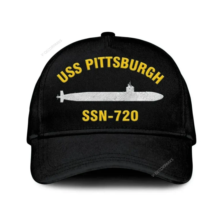 Uss Pittsburgh Ssn-720 Classic Cap, Custom Print/embroidered Us Navy Ships Classic Baseball Cap, Gift For Navy Veteran
