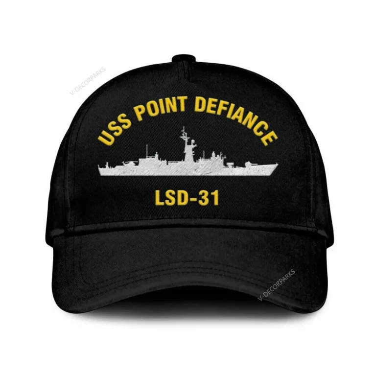Uss Point Defiance Lsd-31 Classic Cap, Custom Print/embroidered Us Navy Ships Classic Baseball Cap, Gift For Navy Veteran