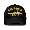 Uss Ponce Lpd-15 Classic Cap, Custom Print/embroidered Us Navy Ships Classic Baseball Cap, Gift For Navy Veteran