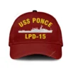 Uss Ponce Lpd-15 Classic Cap, Custom Print/embroidered Us Navy Ships Classic Baseball Cap, Gift For Navy Veteran