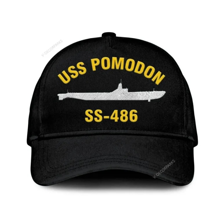 Uss Pomodon Ss-486 Classic Cap, Custom Print/embroidered Us Navy Ships Classic Baseball Cap, Gift For Navy Veteran