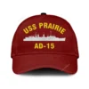 Uss Prairie Ad-15 Classic Cap, Custom Print/embroidered Us Navy Ships Classic Baseball Cap, Gift For Navy Veteran