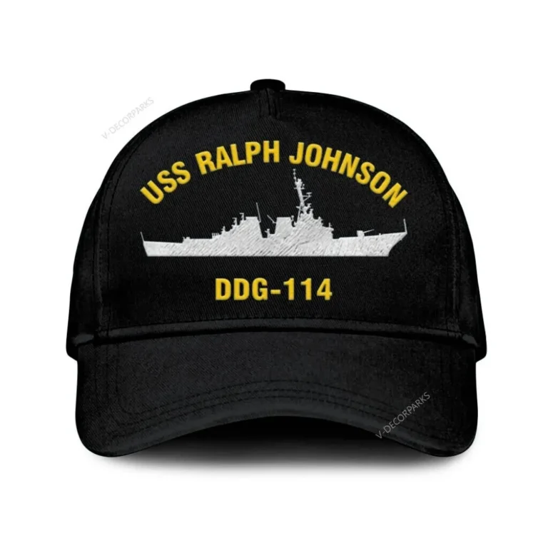 Uss Ralph Johnson Ddg114 Classic Cap, Custom Print/embroidered Us Navy Ships Classic Baseball Cap, Gift For Navy Veteran