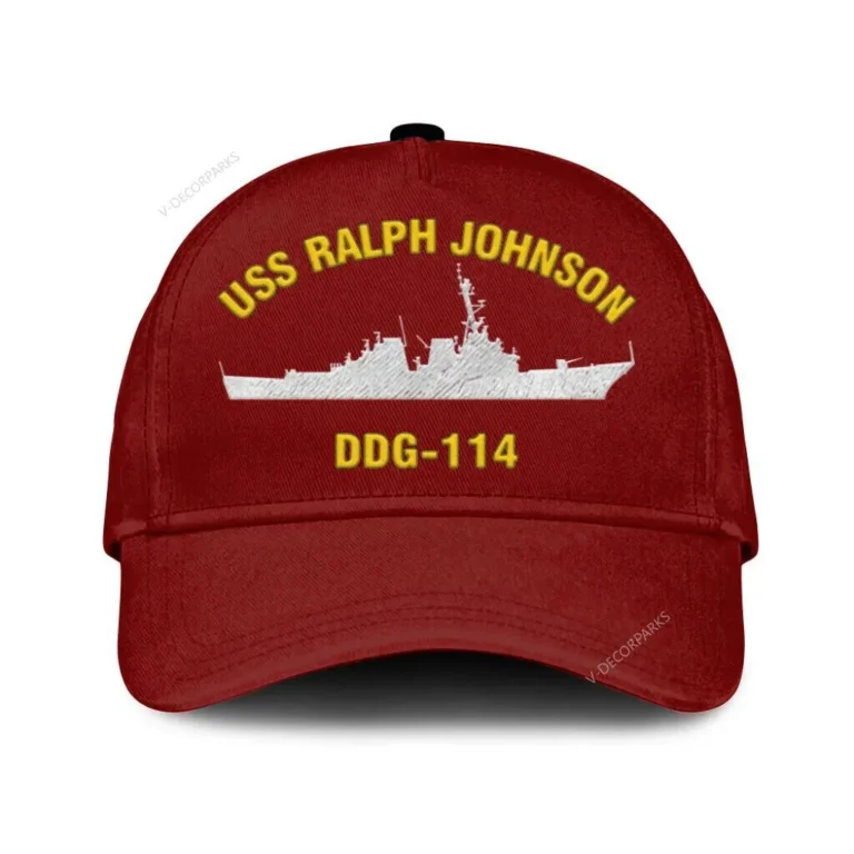 Uss Ralph Johnson Ddg114 Classic Cap, Custom Print/embroidered Us Navy Ships Classic Baseball Cap, Gift For Navy Veteran