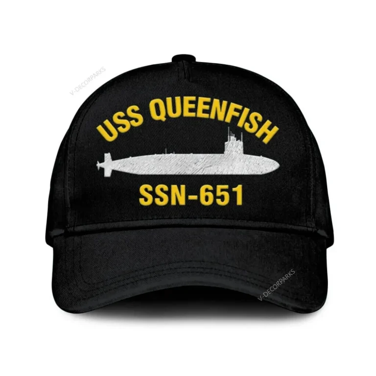 Uss Queenfish Ssn 651 Classic Cap, Custom Print/embroidered Us Navy Ships Classic Baseball Cap, Gift For Navy Veteran