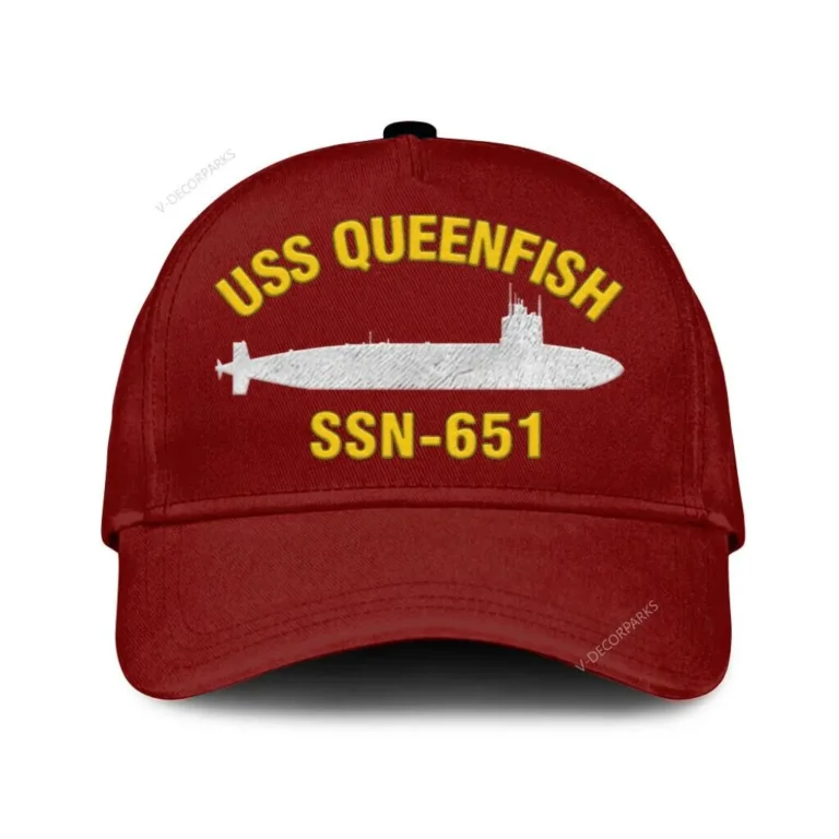 Uss Queenfish Ssn 651 Classic Cap, Custom Print/embroidered Us Navy Ships Classic Baseball Cap, Gift For Navy Veteran