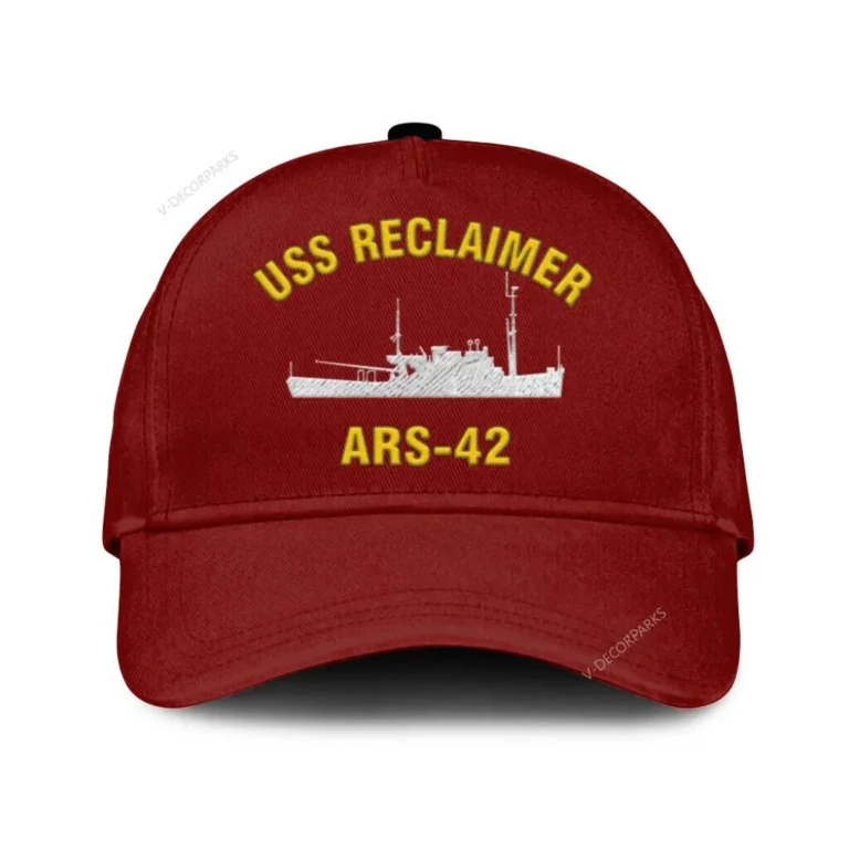 Uss Reclaimer Ars-42_mu_black Classic Cap, Custom Print/embroidered Us Navy Ships Classic Baseball Cap, Gift For Navy Veteran