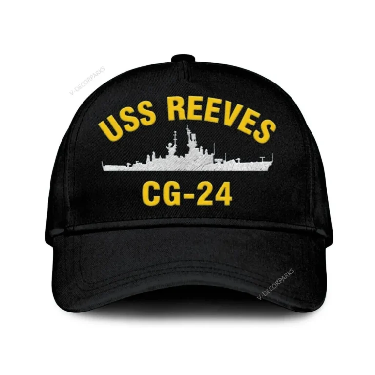 Uss Reeves Cg-24 Classic Cap, Custom Print/embroidered Us Navy Ships Classic Baseball Cap, Gift For Navy Veteran