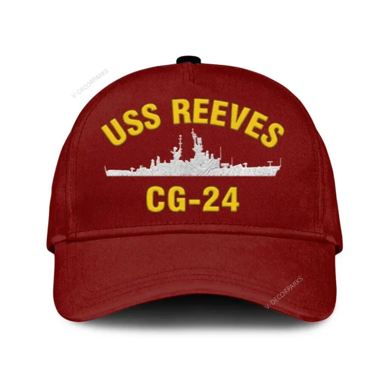 Uss Reeves Cg-24 Classic Cap, Custom Print/embroidered Us Navy Ships Classic Baseball Cap, Gift For Navy Veteran