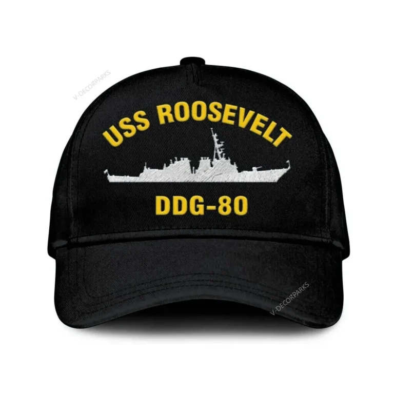 Uss Roosevelt Ddg-80 Classic Cap, Custom Print/embroidered Us Navy Ships Classic Baseball Cap, Gift For Navy Veteran