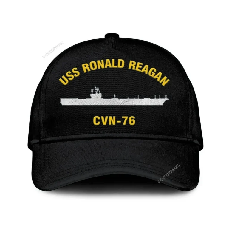Uss Ronald Reagan Cvn-76 Classic Cap, Custom Print/embroidered Us Navy Ships Classic Baseball Cap, Gift For Navy Veteran