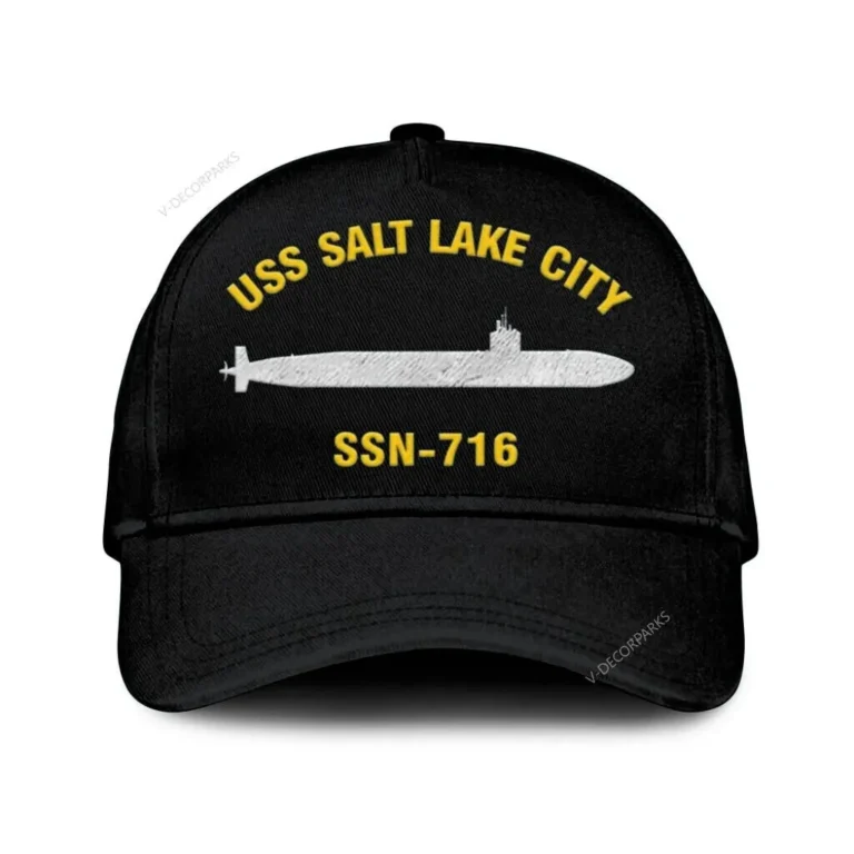 Uss Salt Lake City Ssn 716 Classic Cap, Custom Print/embroidered Us Navy Ships Classic Baseball Cap, Gift For Navy Veteran