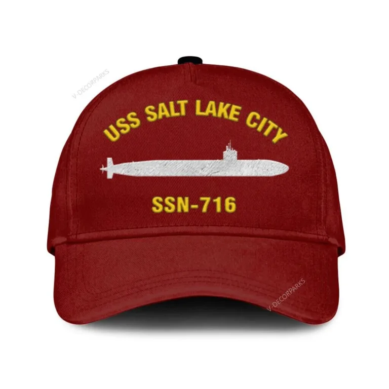Uss Salt Lake City Ssn 716 Classic Cap, Custom Print/embroidered Us Navy Ships Classic Baseball Cap, Gift For Navy Veteran