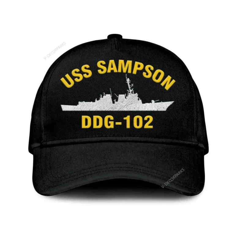 Uss Sampson Ddg-102 Classic Cap, Custom Print/embroidered Us Navy Ships Classic Baseball Cap, Gift For Navy Veteran