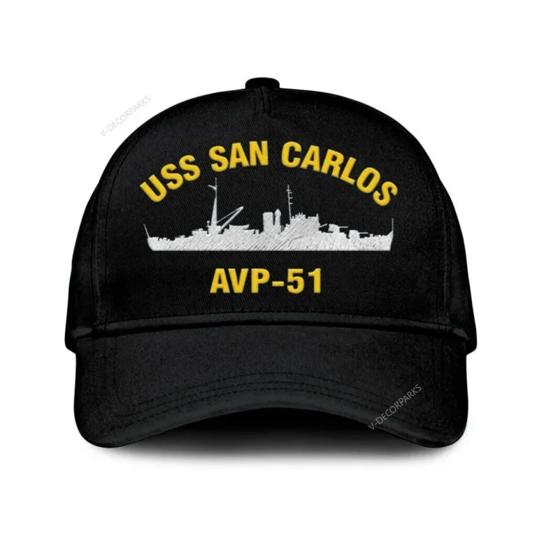 Uss San Carlos Avp-51 Classic Cap, Custom Print/embroidered Us Navy Ships Classic Baseball Cap, Gift For Navy Veteran