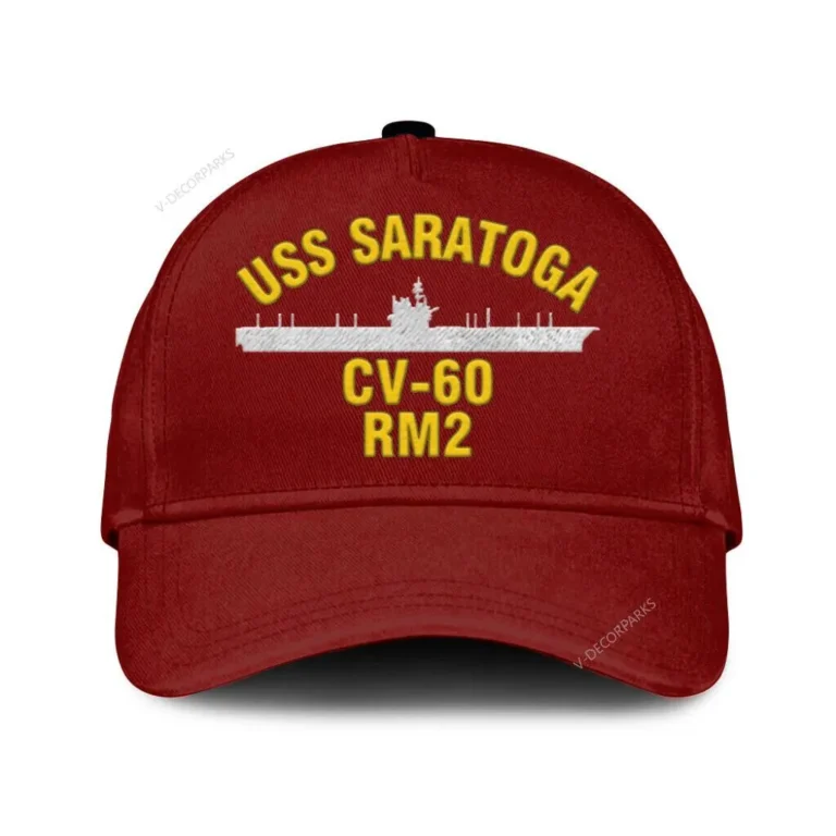 Uss Saratoga Cv-60 Rm2 Classic Cap, Custom Print/embroidered Us Navy Ships Classic Baseball Cap, Gift For Navy Veteran