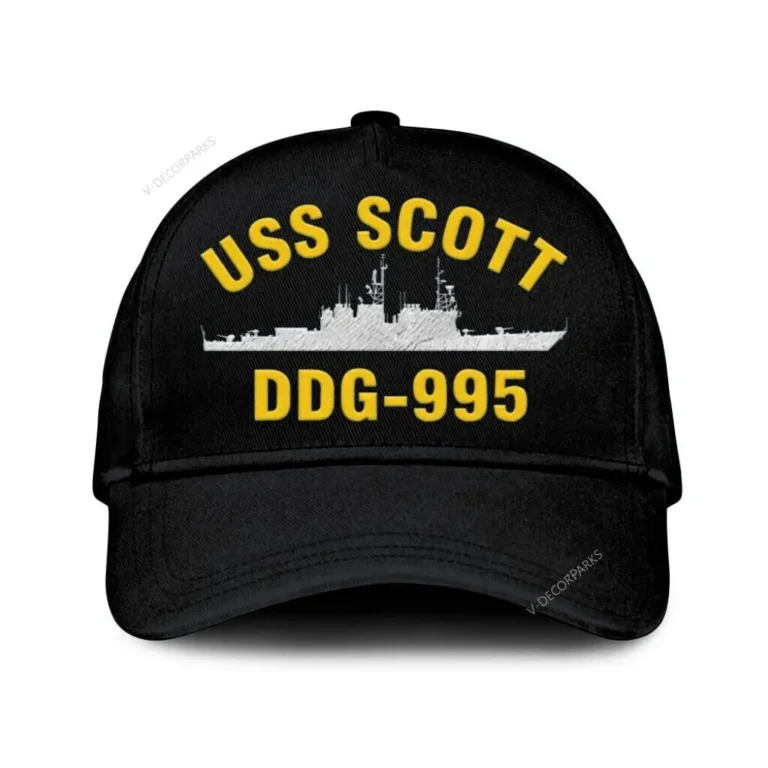 Uss Scott Ddg-995 Classic Cap, Custom Print/embroidered Us Navy Ships Classic Baseball Cap, Gift For Navy Veteran